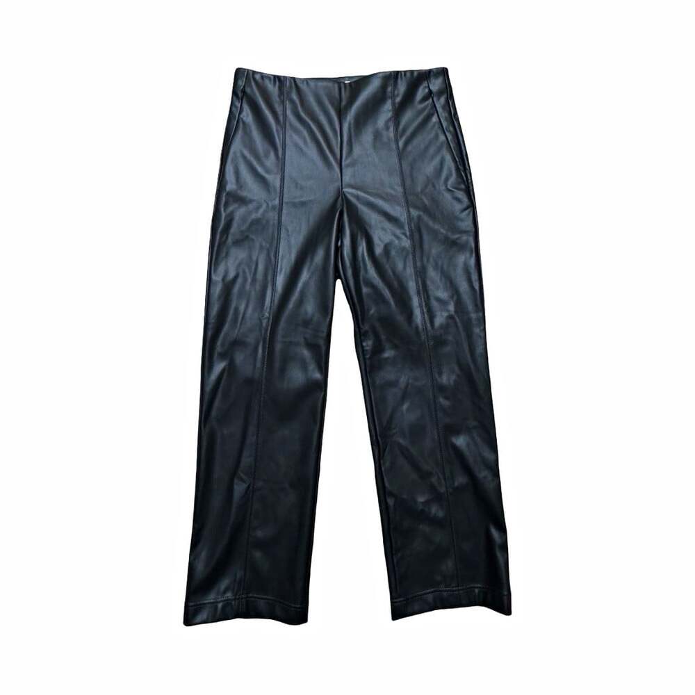 LOFT Women’s Size 12 Black Faux Leather Coated Pants NWT Holiday Party
